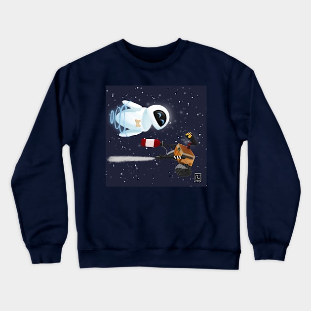 Eve as Aziraphale and Wall-e as Crowley Crewneck Sweatshirt by AC Salva